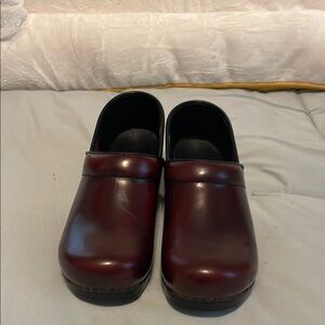Dansko Professional Leather Slip-On Clogs with Rounded Toe